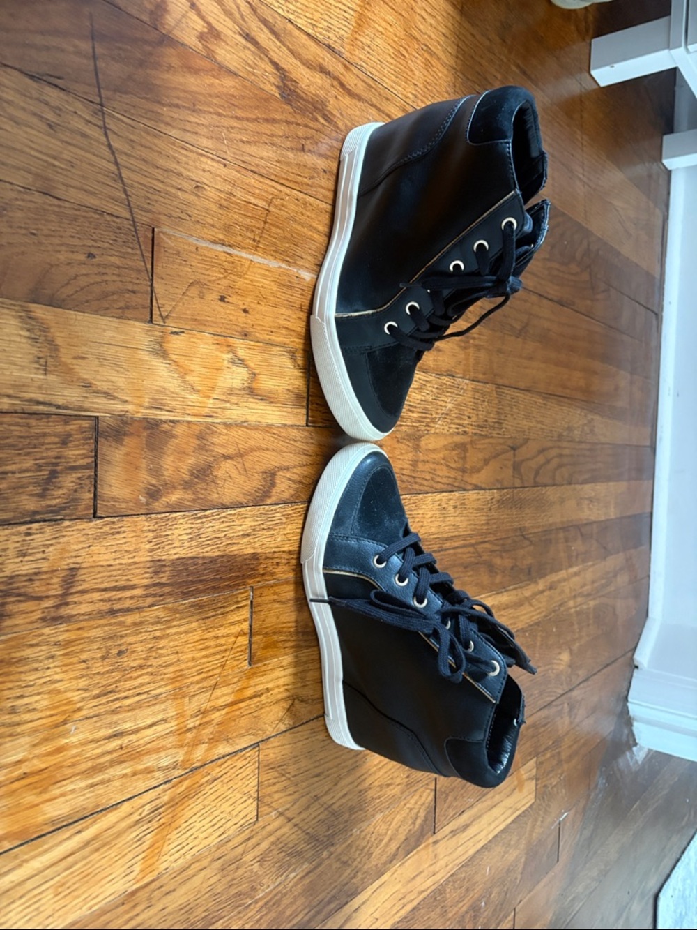 Aldo Black High-Top Sneakers with White Sole